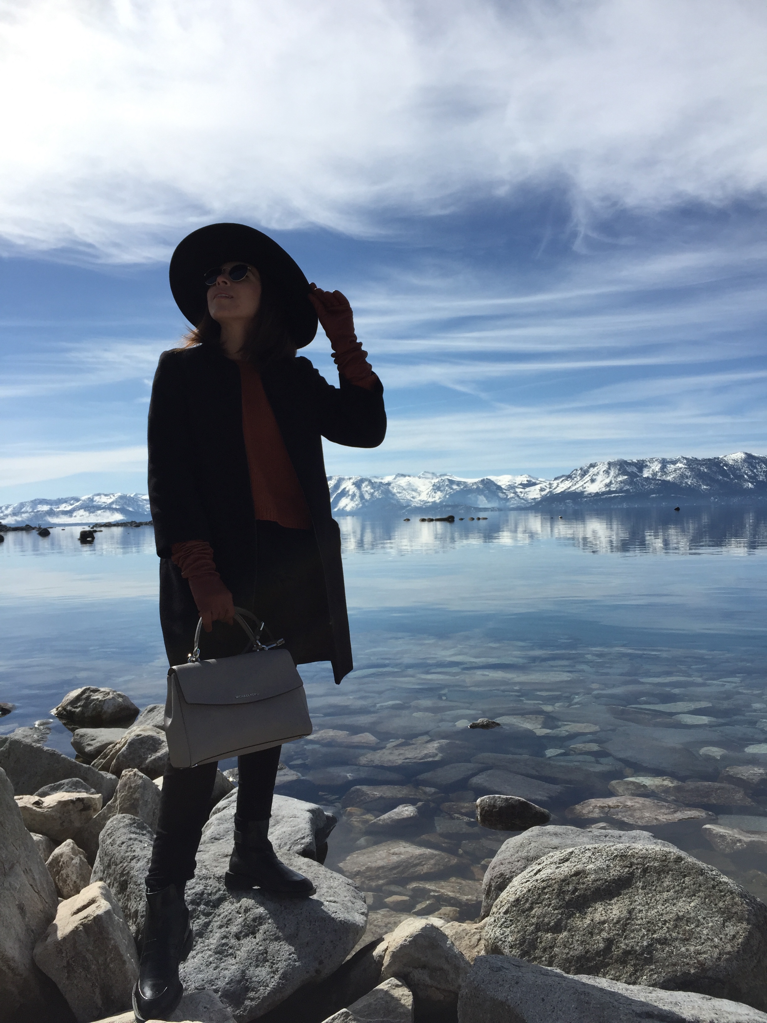 Karla Vargas, Style, San Francisco, Style Blogger, My Style, Lake Tahoe, What I wore, What to wear, What I wore, Stylist, My stylosophy, style, all black look, view, nature, fall, fall style 2017, fall style 2016, black coat, black boots, black hat