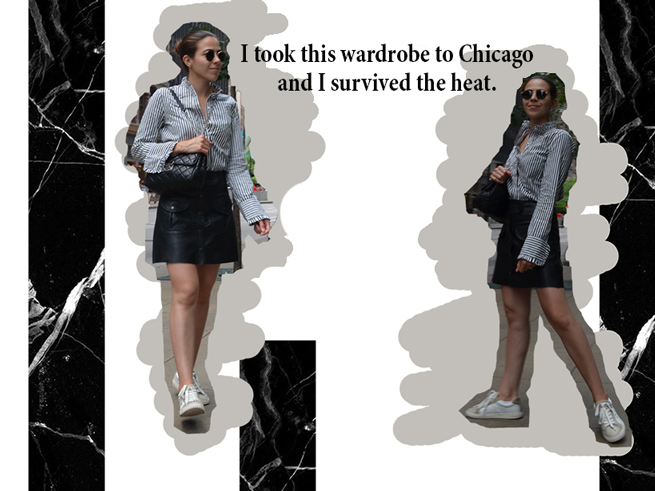 ChicagoTrip-HowToWear-WhatToWear-PersonalStyle-KarlaVargas-BlackSkirt-Stripes-SummerTrip-Summer2017