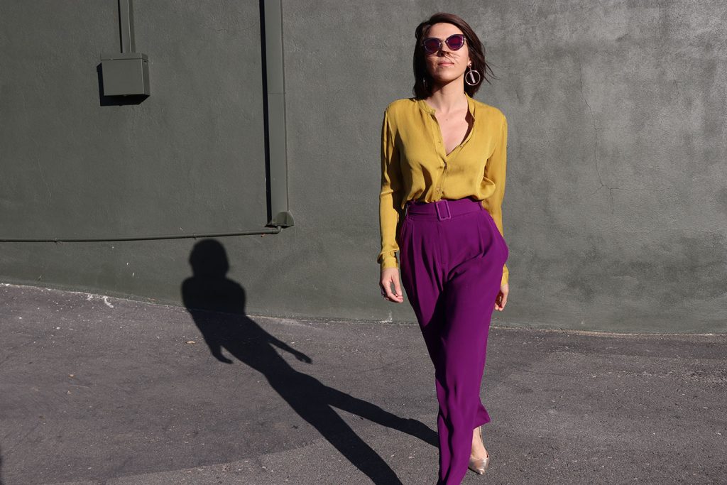 HowToWear-PantalonesMorados-PurplePants-70slook-70sStyle-80sStyle-KarlaVargas-MyStylosophy-StatementEarrings