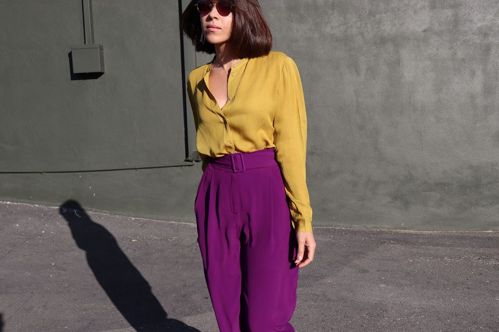 HowToWear-PantalonesMorados-PurplePants-70slook-70sStyle-80sStyle-KarlaVargas-MyStylosophy-StatementEarrings