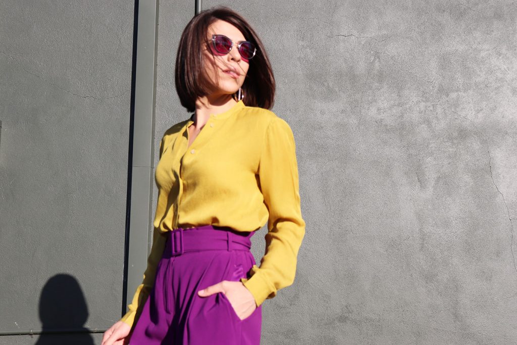 HowToWear-PantalonesMorados-PurplePants-70slook-70sStyle-80sStyle-KarlaVargas-MyStylosophy-StatementEarrings