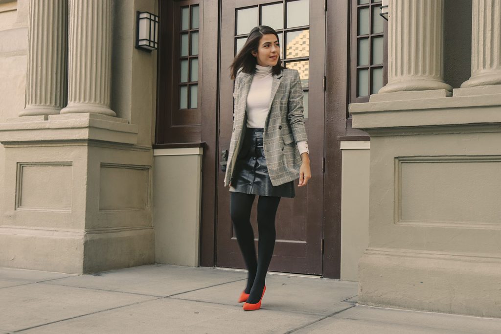 plaid-blazer-orangeshoes-howto-sustainable-sustainablefashionblogger-karlavargas-styleblogger-fallstyle2018-falllook